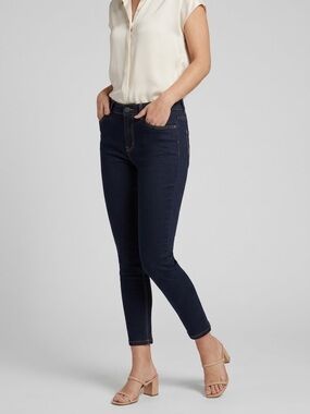 MAX JEANS Dark Wash Stretch Denim Jeggings Size 6 Cropped Ankle